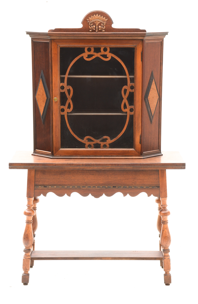Jacobean Revival Cabinet-on-Table