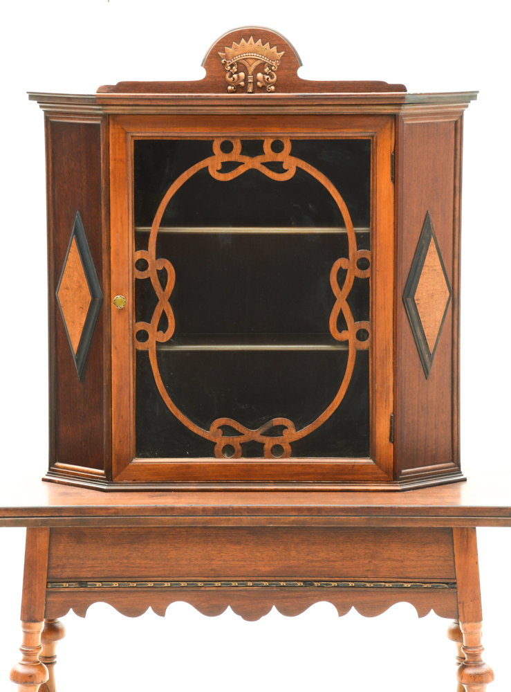 Jacobean Revival Cabinet-on-Table