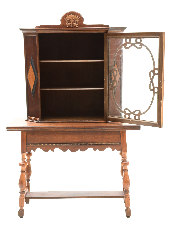 Jacobean Revival Cabinet-on-Table