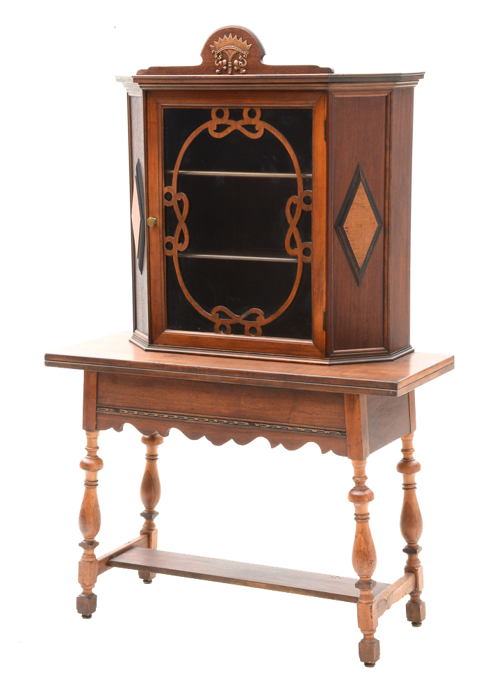 Jacobean Revival Cabinet-on-Table