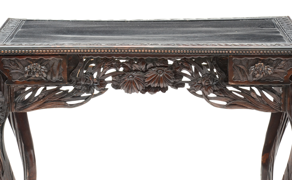 Ornate Carved Partner Desk