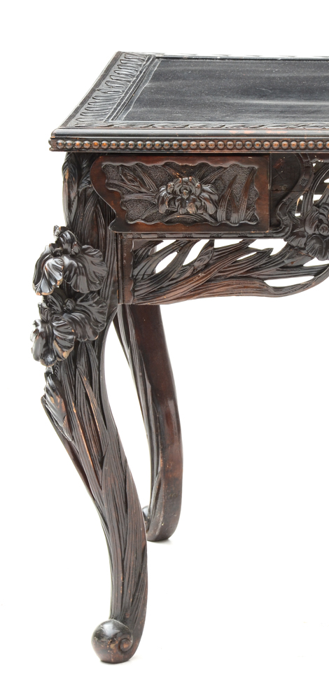 Ornate Carved Partner Desk