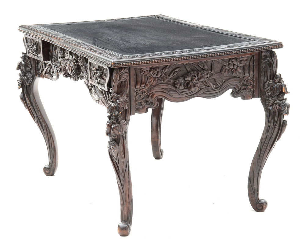 Ornate Carved Partner Desk