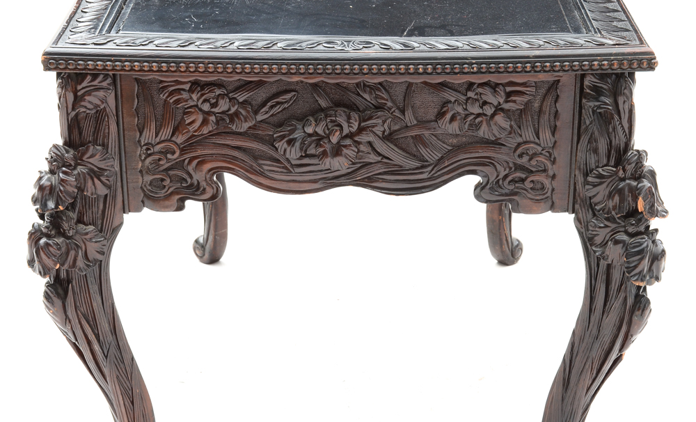 Ornate Carved Partner Desk