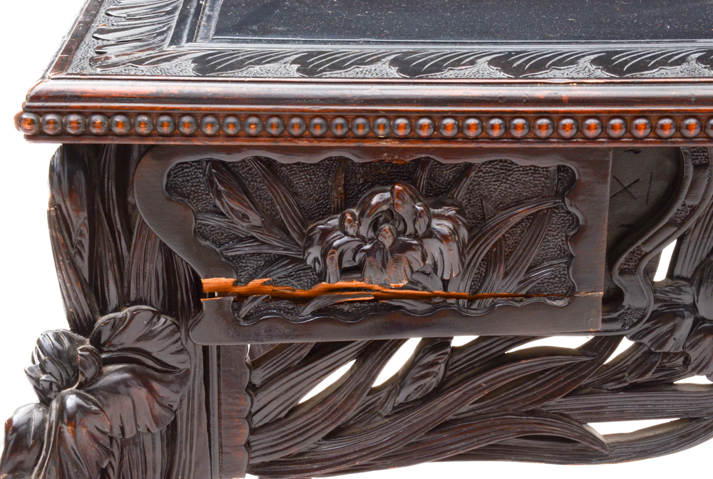 Ornate Carved Partner Desk