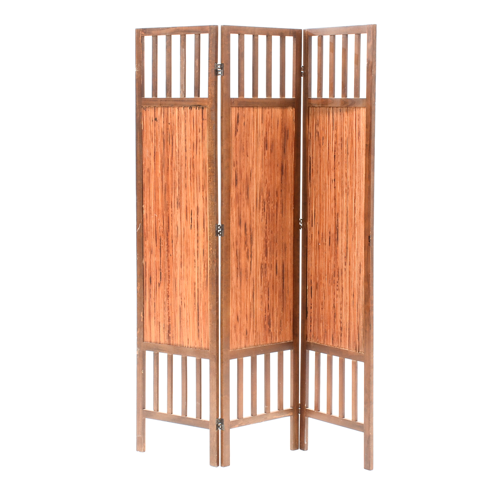 Wooden Three Panel Room Divider