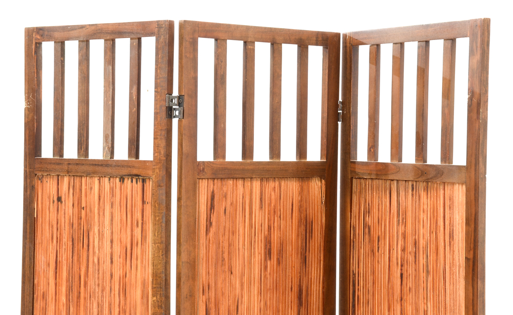 Wooden Three Panel Room Divider