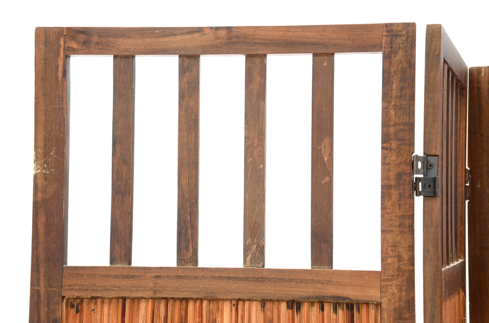 Wooden Three Panel Room Divider