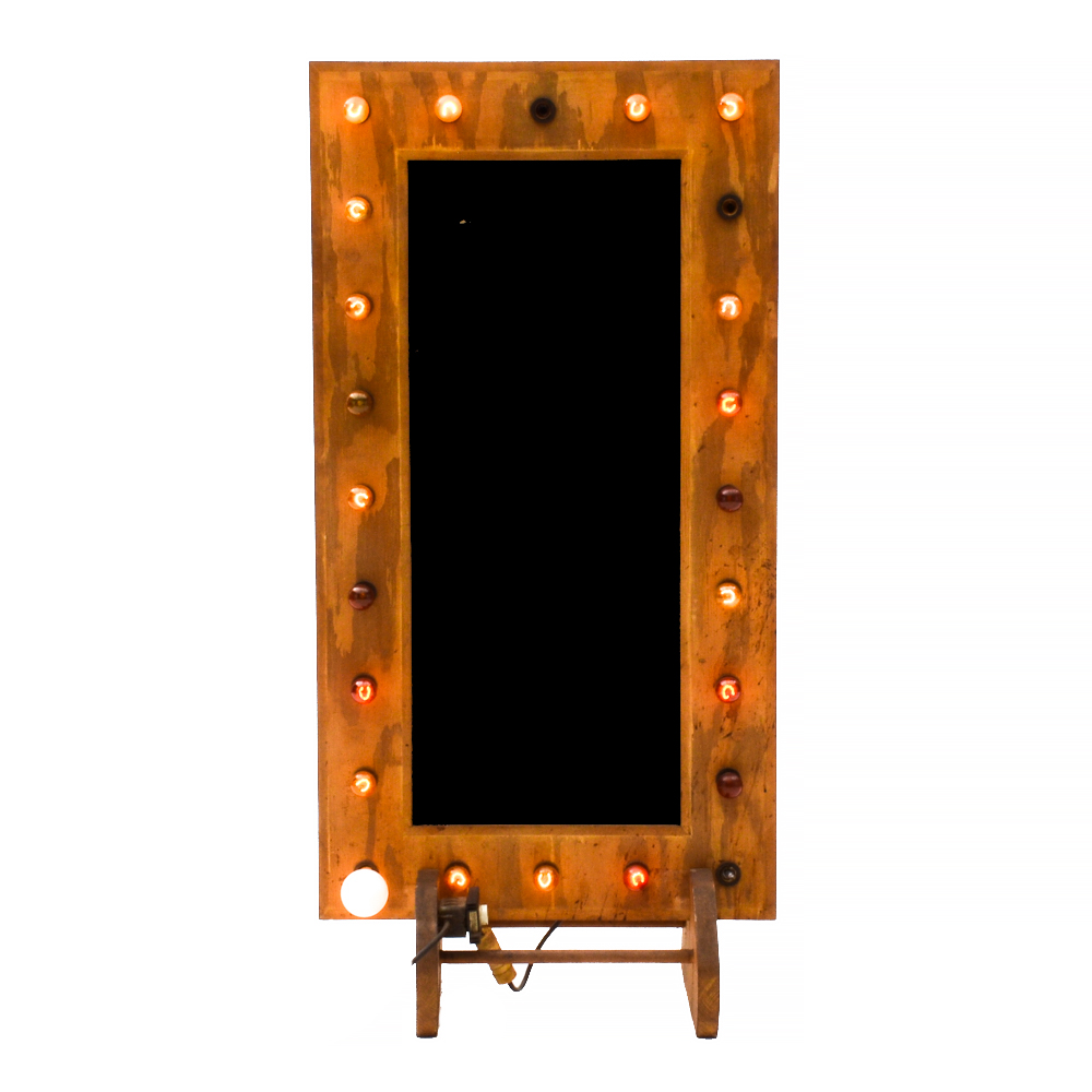 Oak Wood Wall Frame with Lights