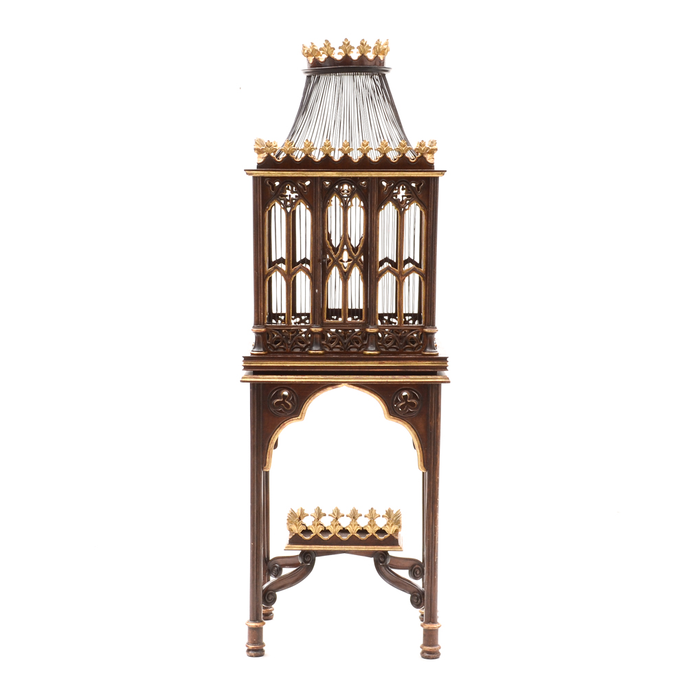 Gothic Style Bird Cage on Stand