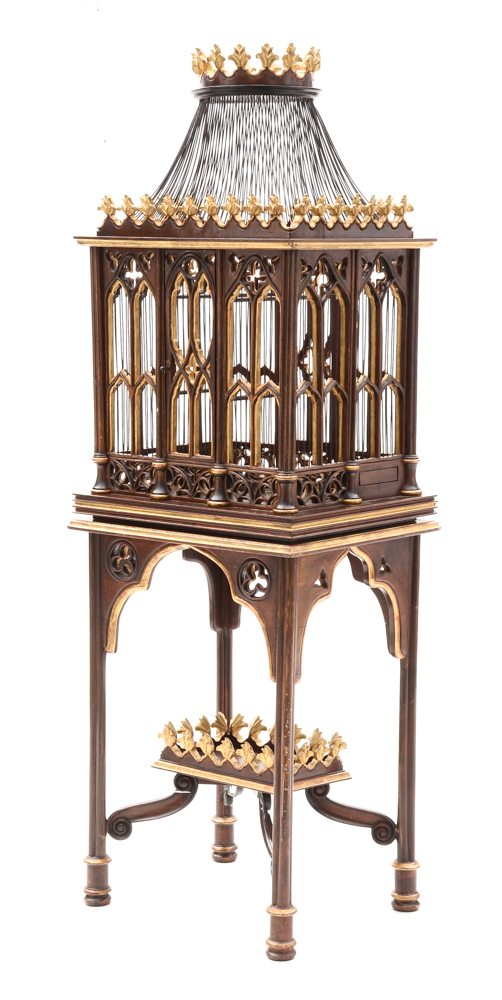 Gothic Style Bird Cage on Stand