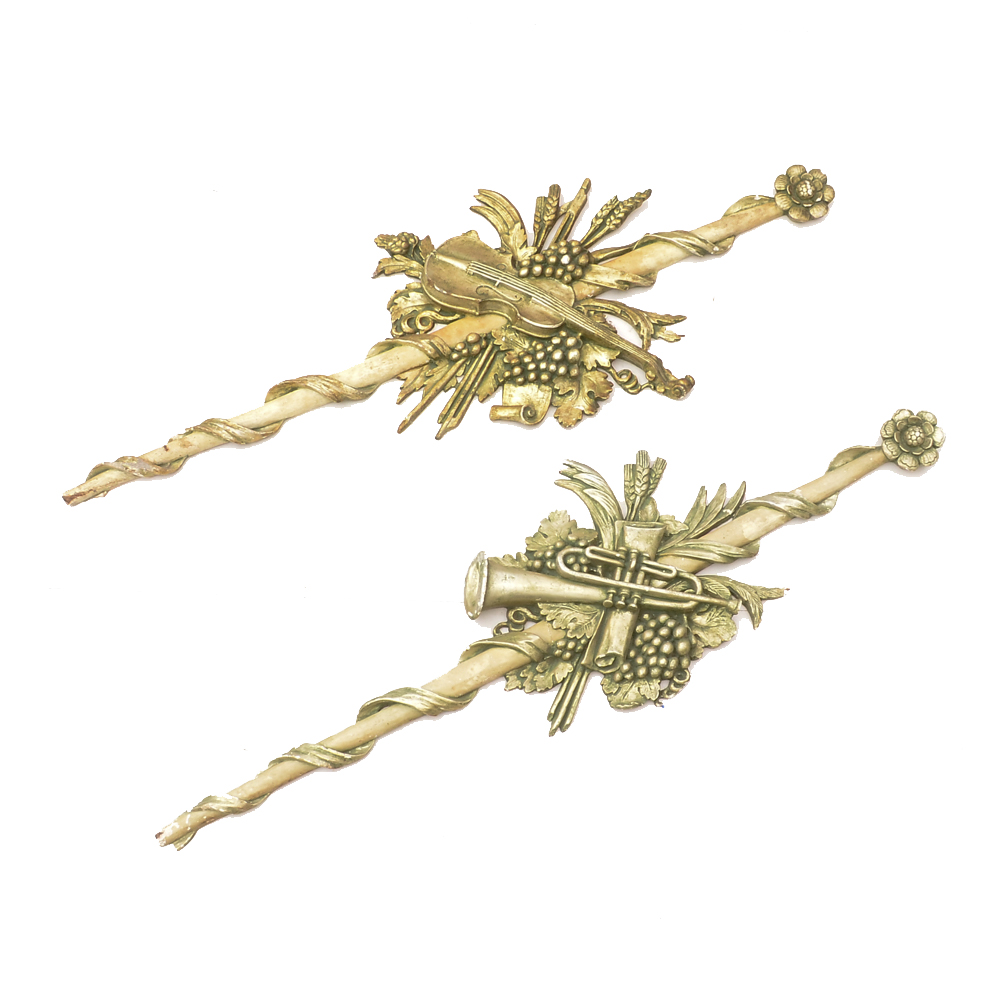 Pair of Wood Musical Themed Wall Sconce