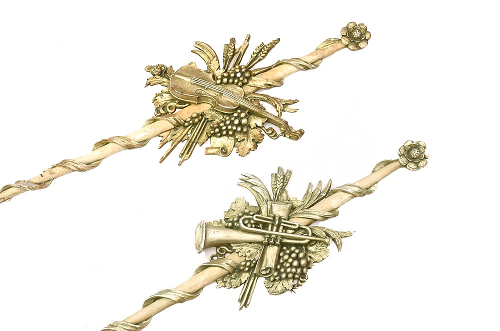 Pair of Wood Musical Themed Wall Sconce