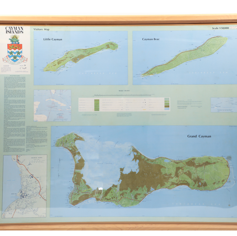 Signed Limited Edition Map of Cayman Islands