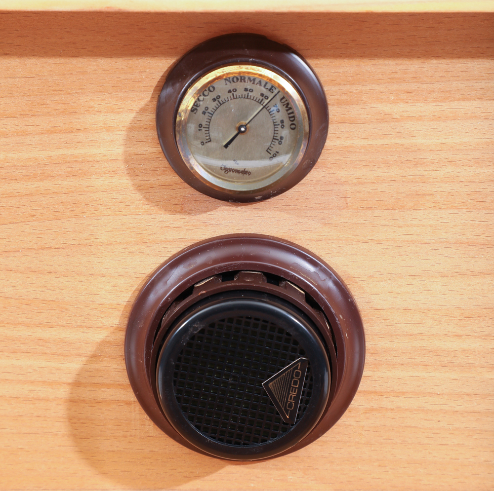 Pair of Cigar Accessories including Savinelli 1876 Wood Humidor