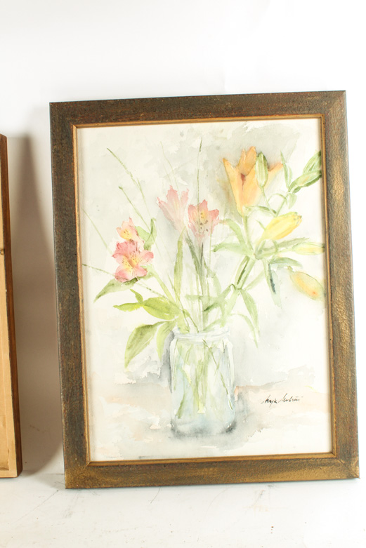 Pair of Framed Watercolors Featuring Irving Block