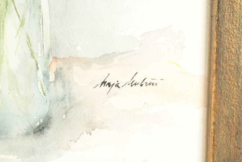 Pair of Framed Watercolors Featuring Irving Block