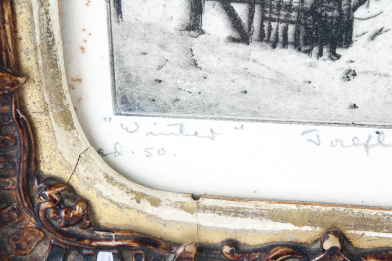 Signed  Etching "Winter"