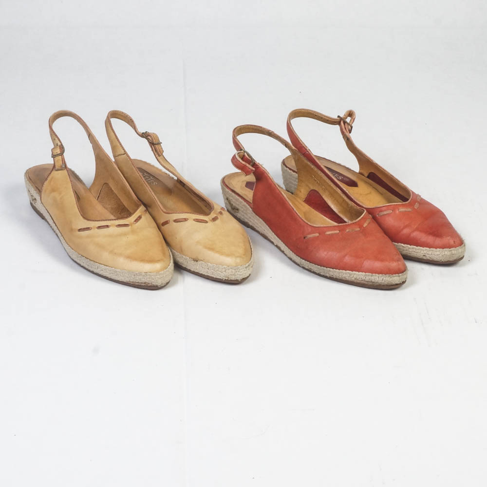 Two Pairs of Women's Vintage Cities Slingback Sandals