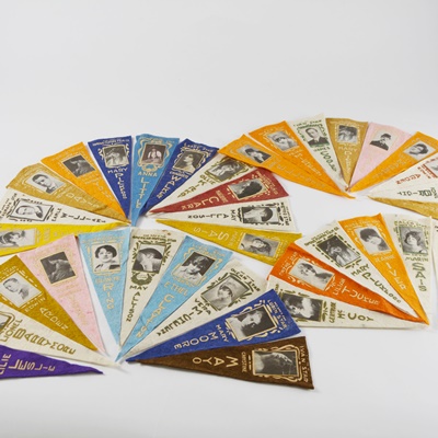 Vintage Silent Film Stars Felt Pennants