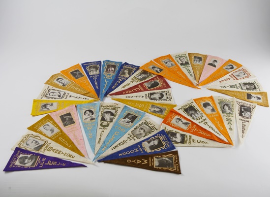 Vintage Silent Film Stars Felt Pennants