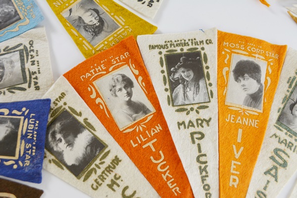 Vintage Silent Film Stars Felt Pennants