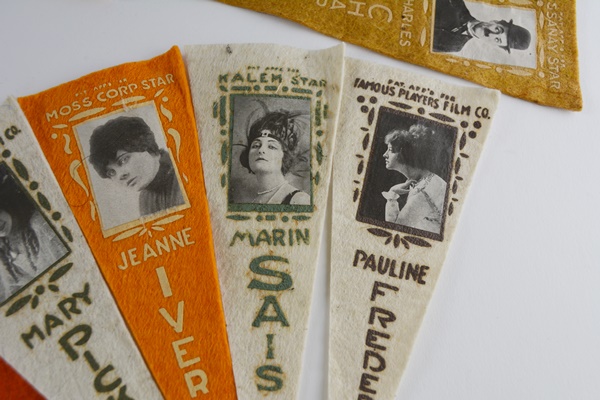 Vintage Silent Film Stars Felt Pennants