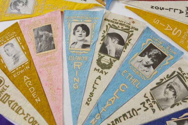 Vintage Silent Film Stars Felt Pennants