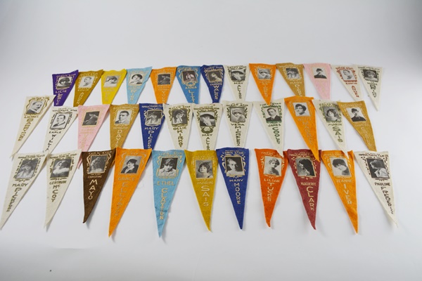 Vintage Silent Film Stars Felt Pennants