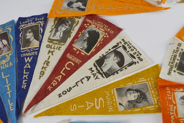 Vintage Silent Film Stars Felt Pennants