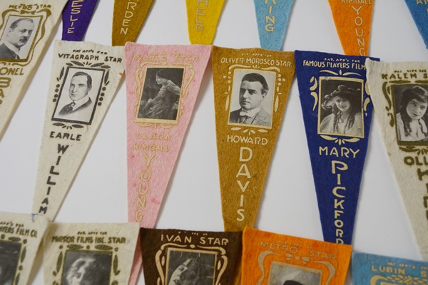 Vintage Silent Film Stars Felt Pennants