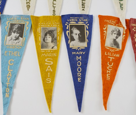 Vintage Silent Film Stars Felt Pennants