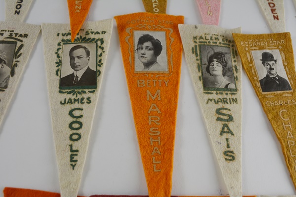 Vintage Silent Film Stars Felt Pennants