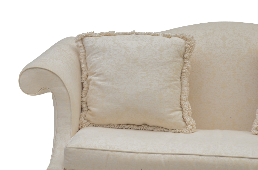 White Camel-Back Loveseat