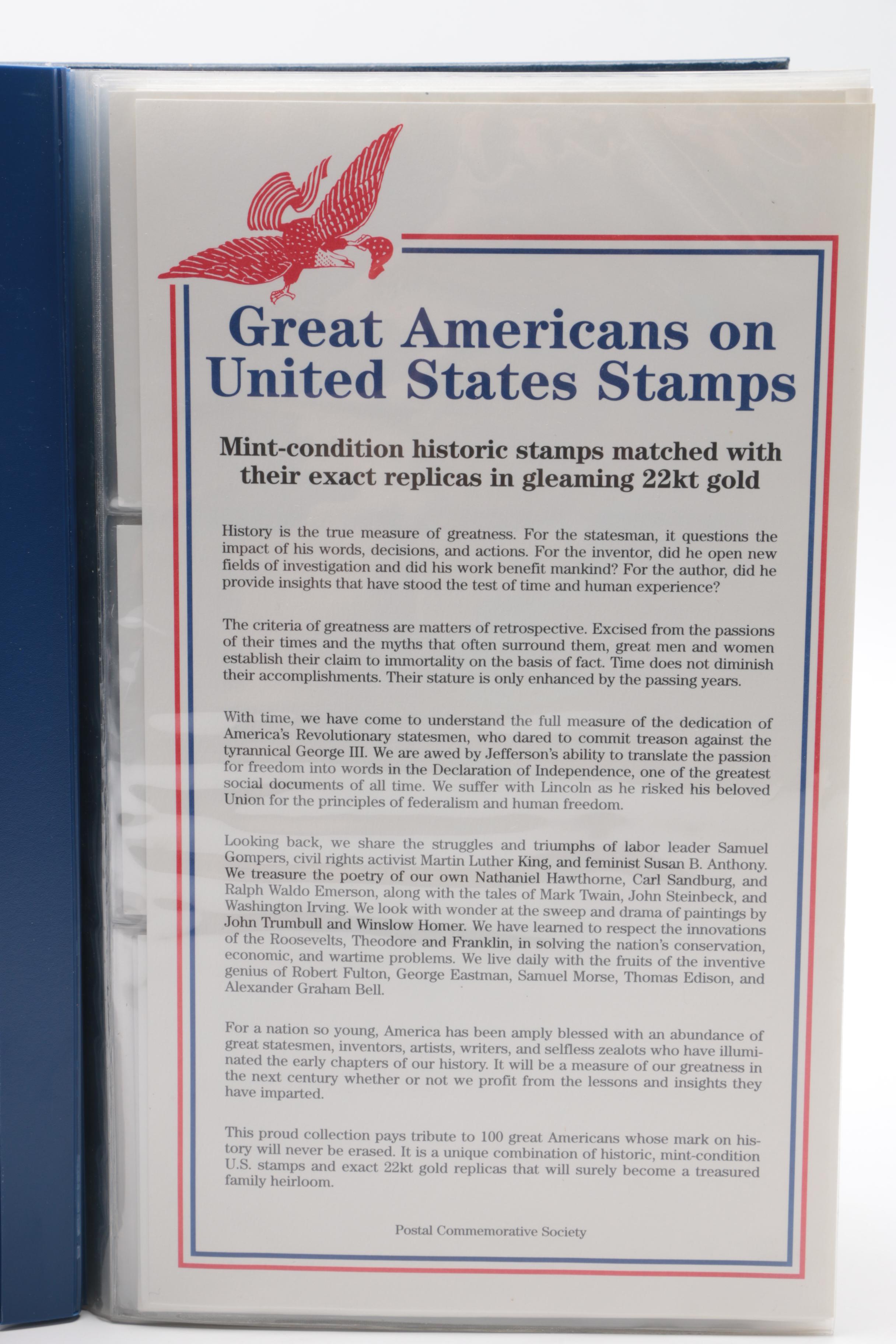 Great Americans on United States Stamps Album