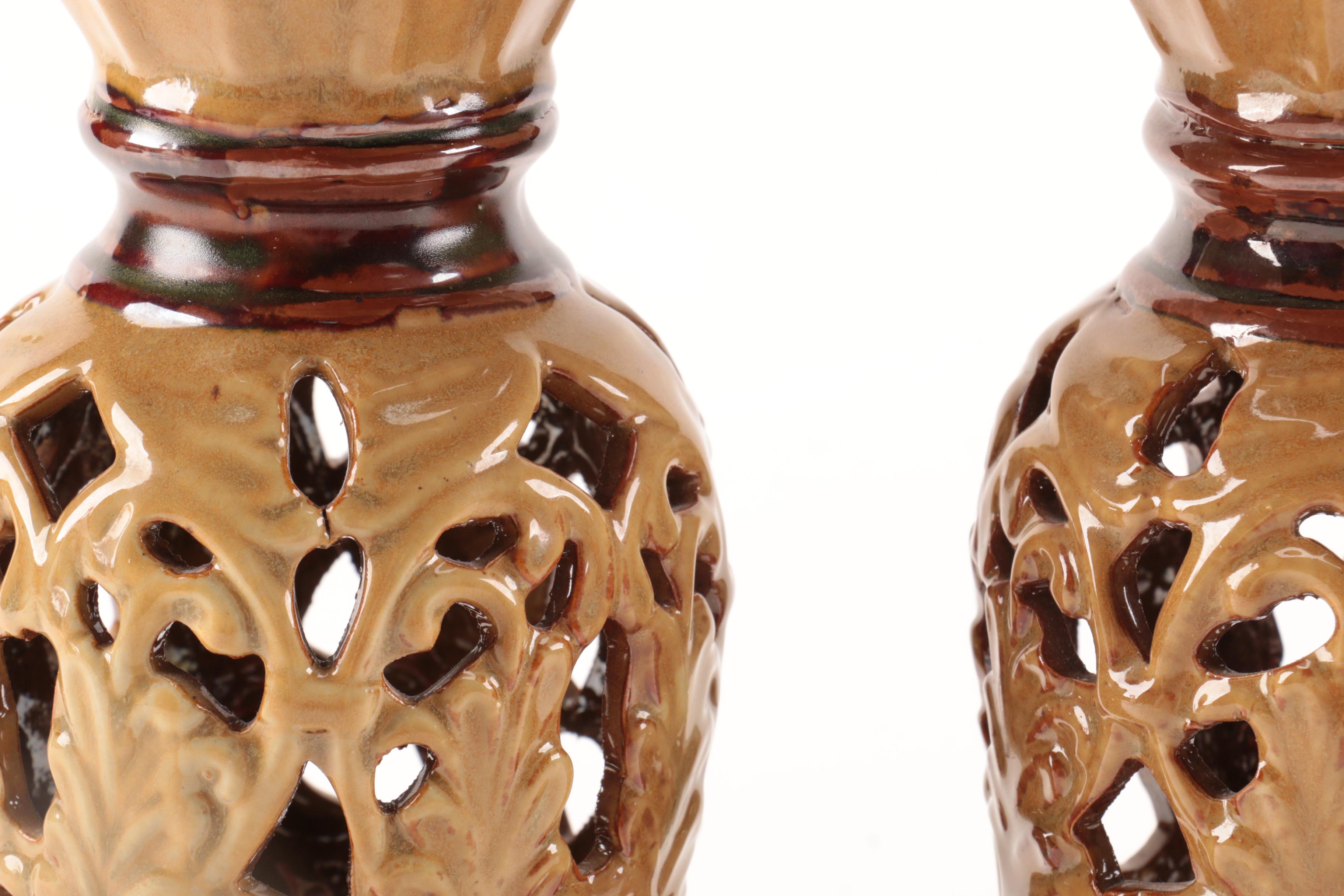 Ceramic Pillar Candle Holders