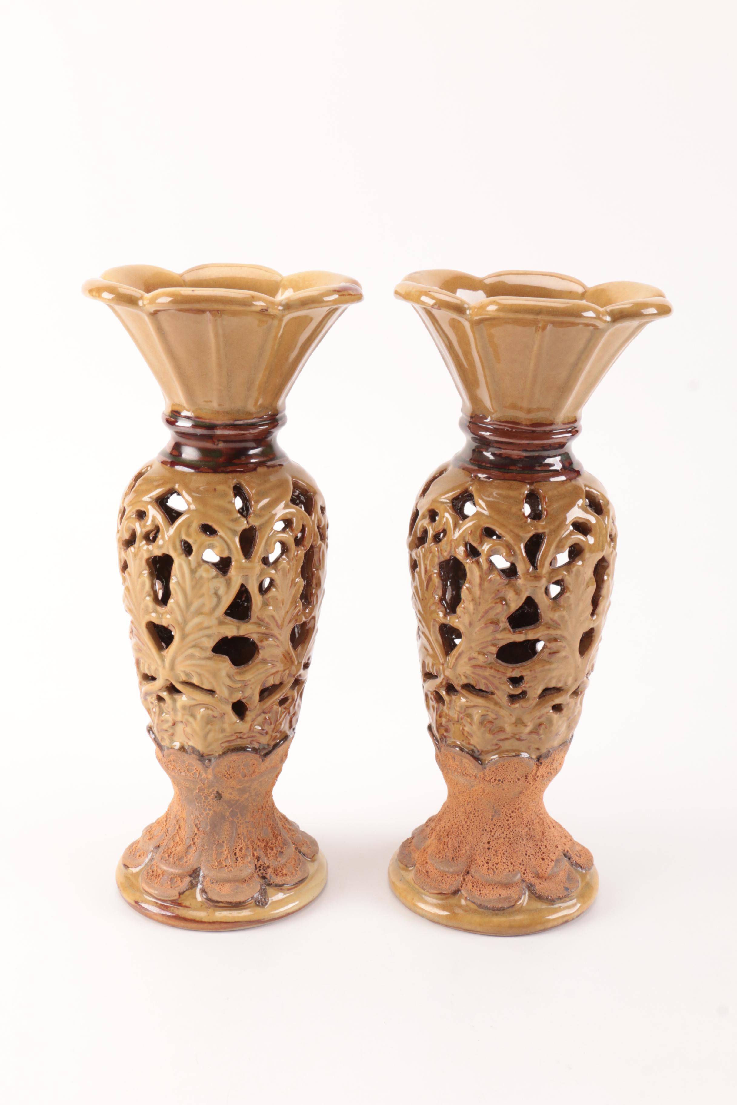 Ceramic Pillar Candle Holders