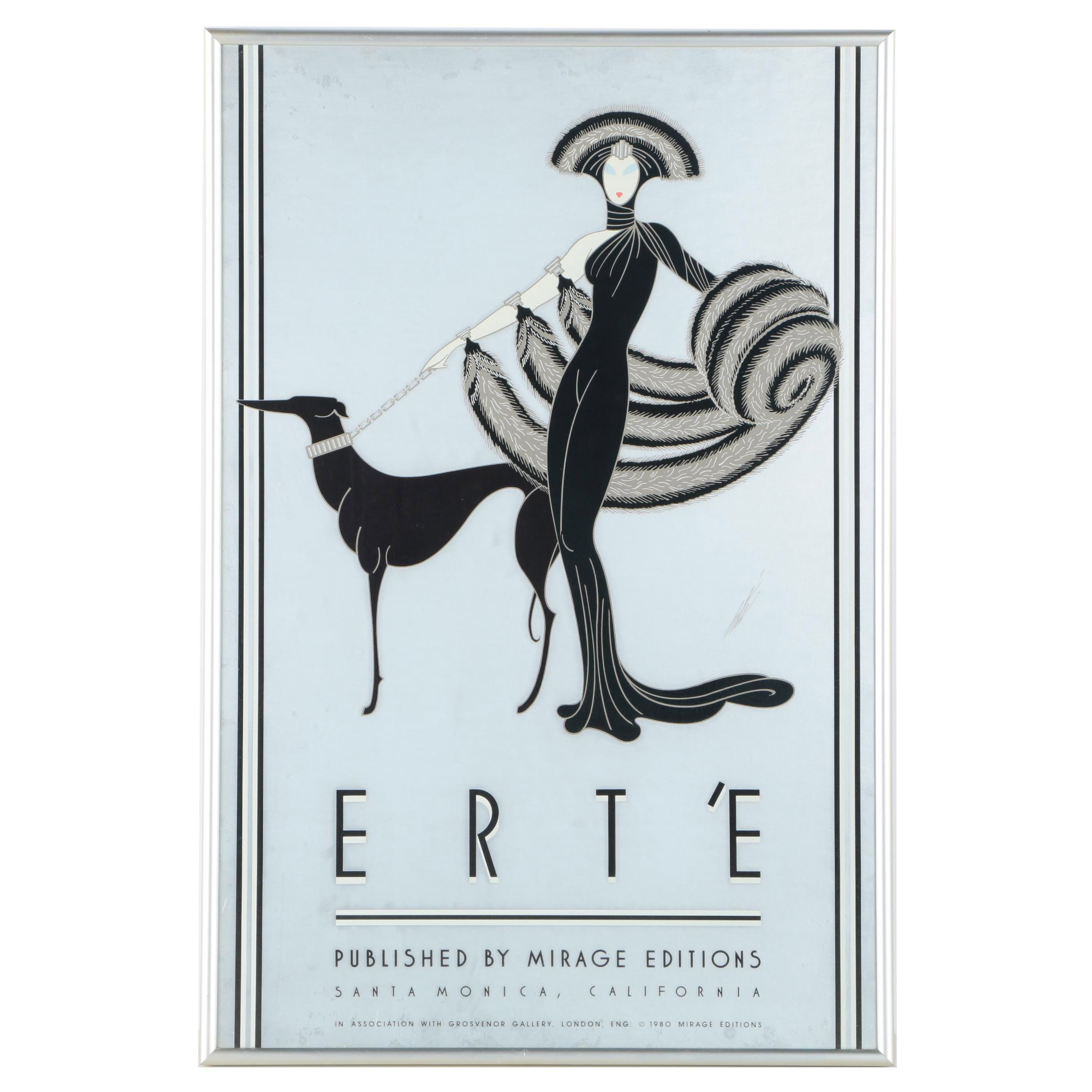 Erté Serigraph Poster on Paper "Symphony in Black"