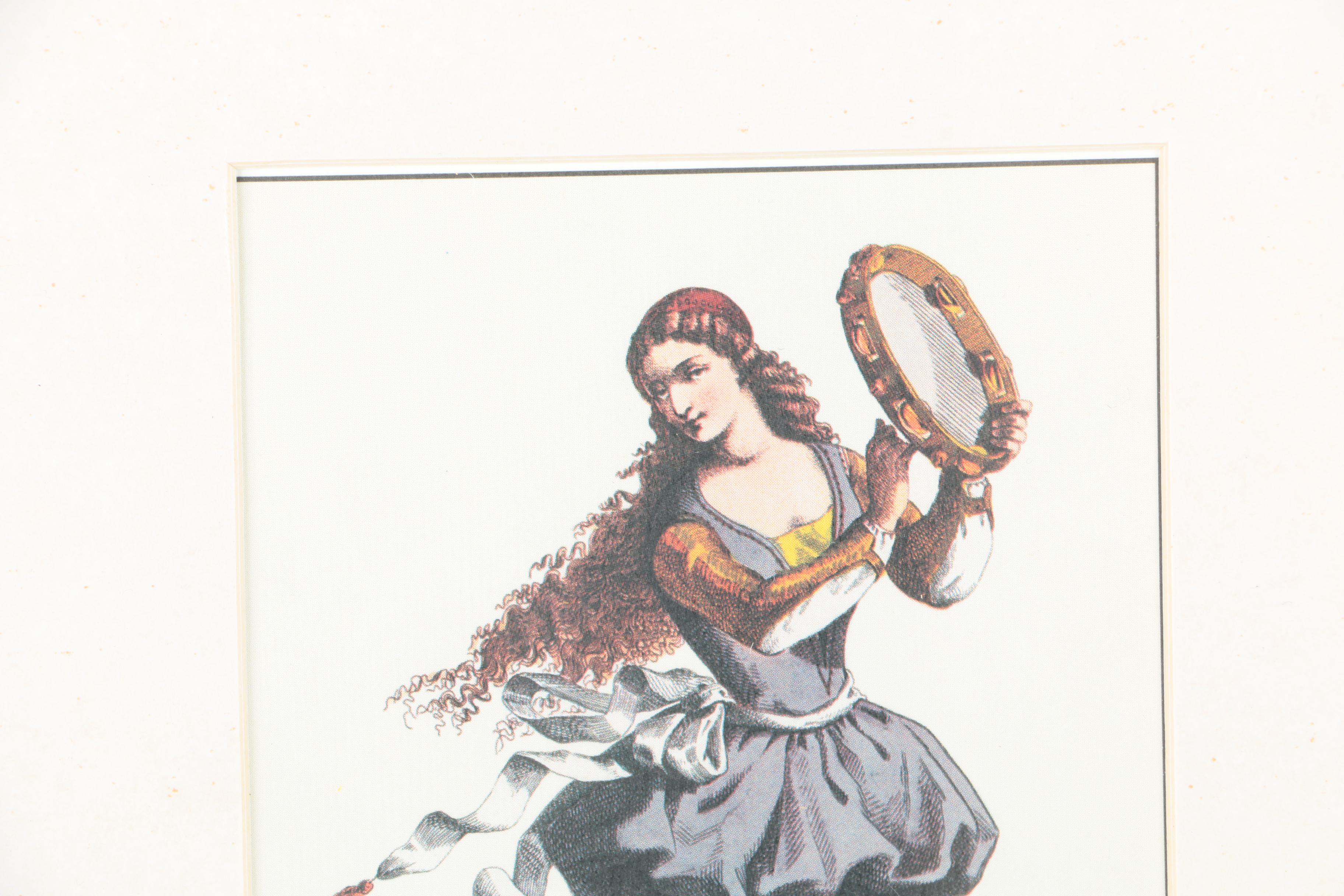 Offset Lithographs After Maurice Sand of Commedia dell'Arte Characters