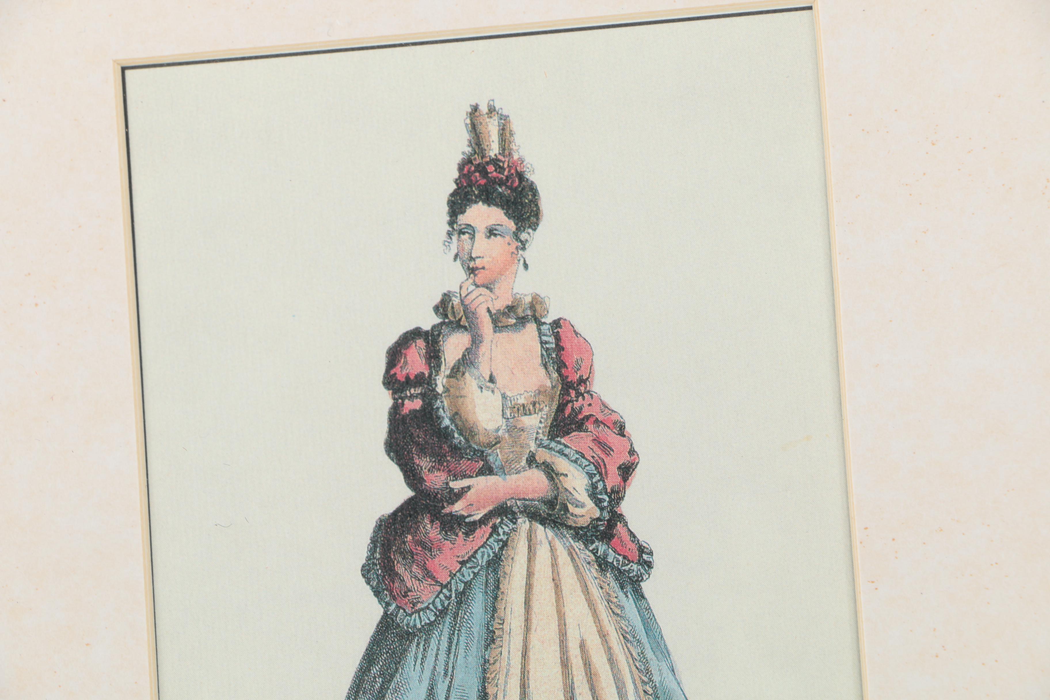 Offset Lithographs After Maurice Sand of Commedia dell'Arte Characters