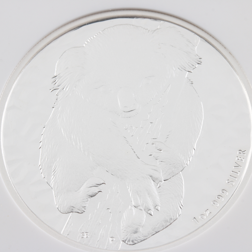 Graded MS 69 (by NGC) 2007 First Year of Issue Australian Koala Silver Bullion $1 Coin