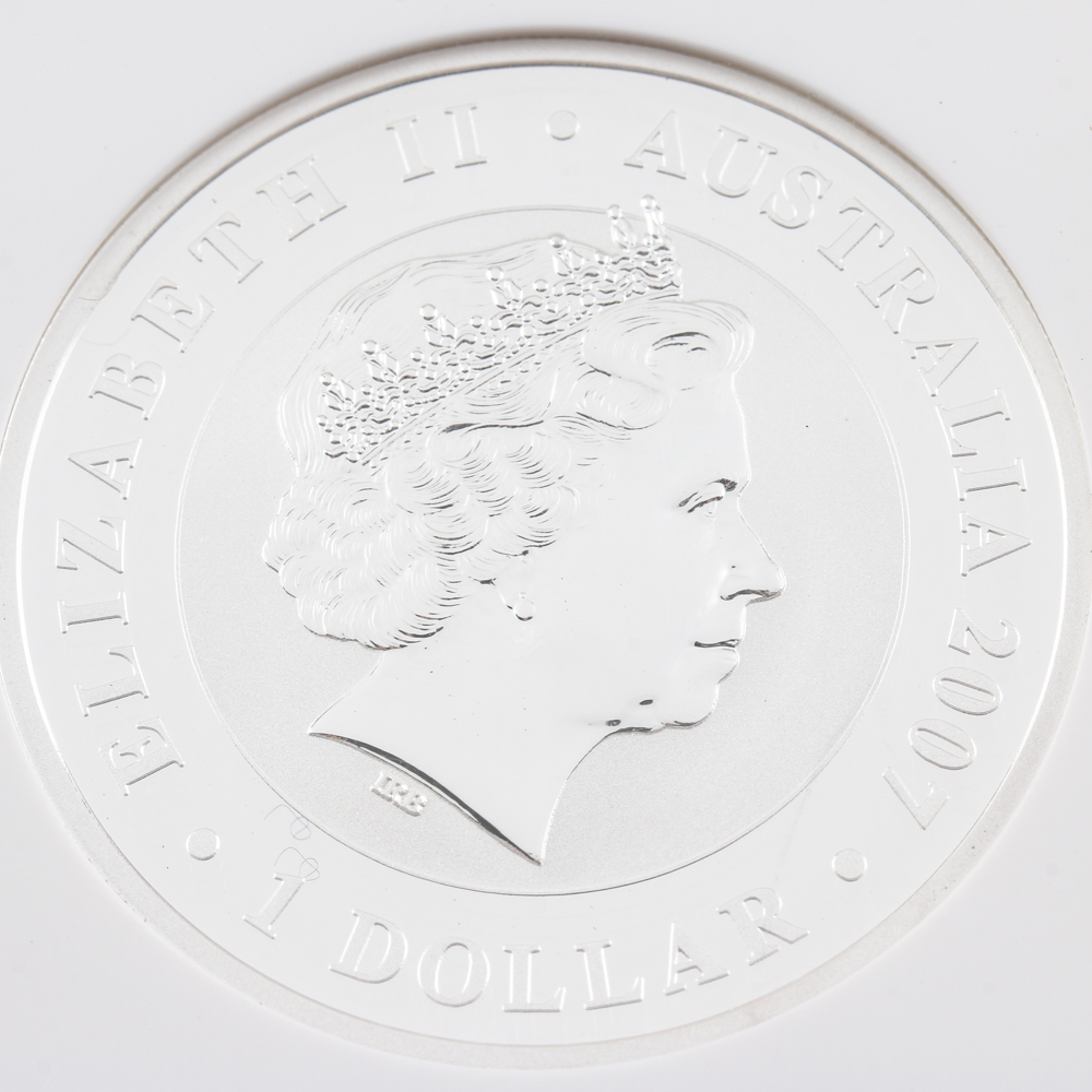 Graded MS 69 (by NGC) 2007 First Year of Issue Australian Koala Silver Bullion $1 Coin