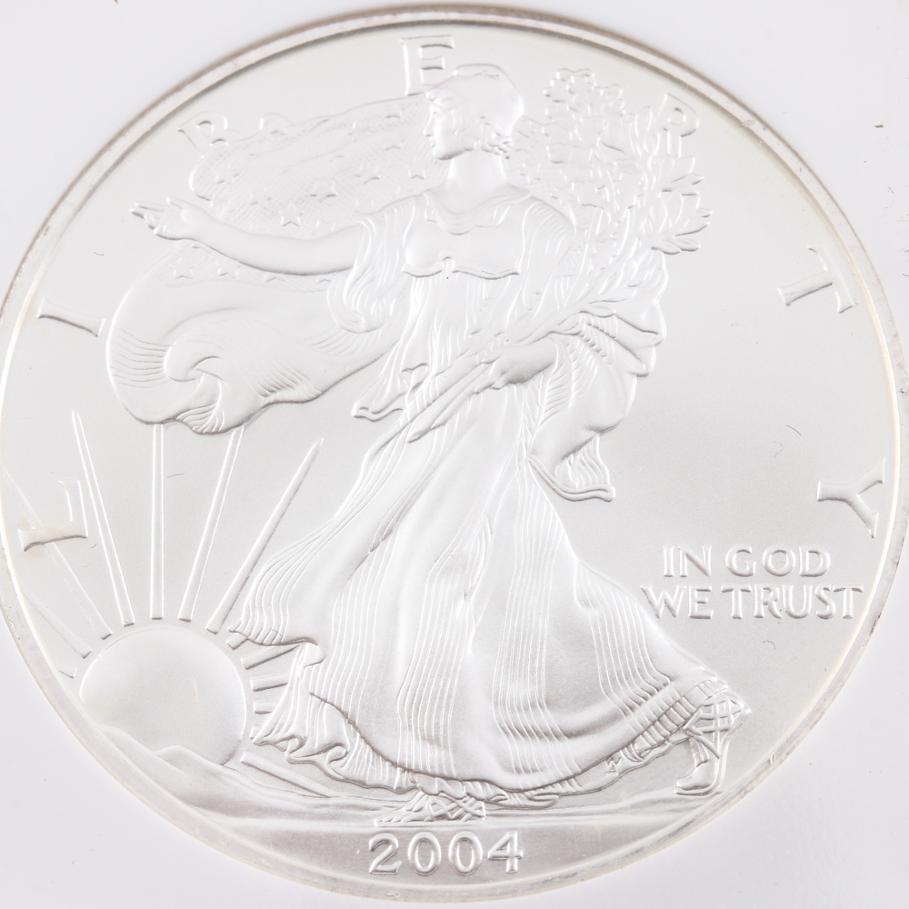 Graded MS 69 (by NGC) 2004 Silver Eagle Dollar