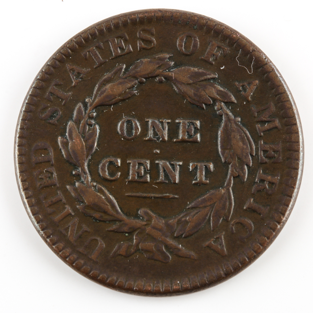 1834 Small 8 Large Stars Coronet Head Cent