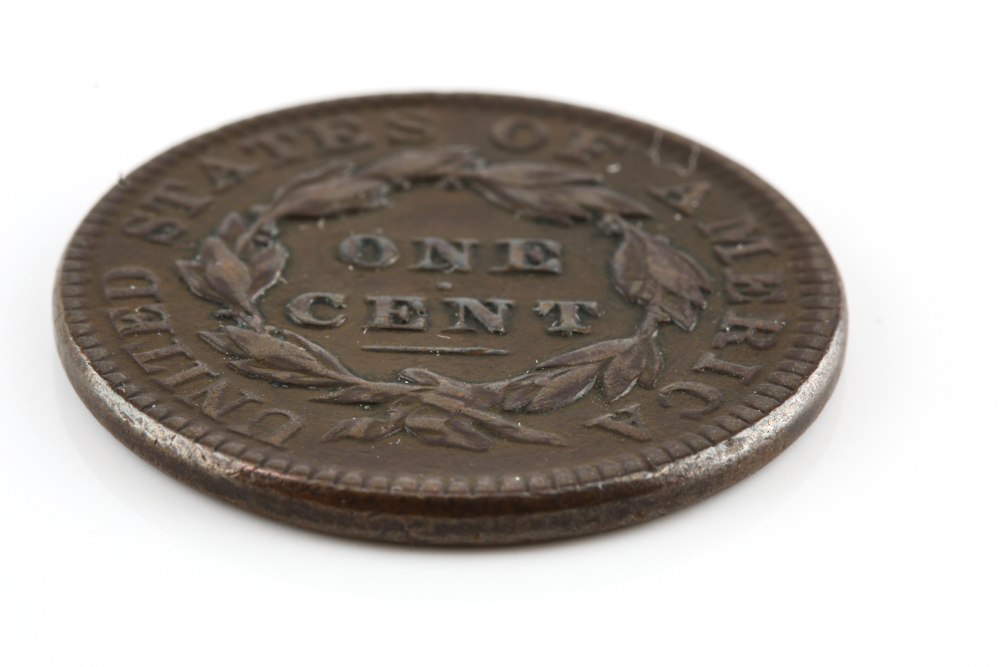 1834 Small 8 Large Stars Coronet Head Cent