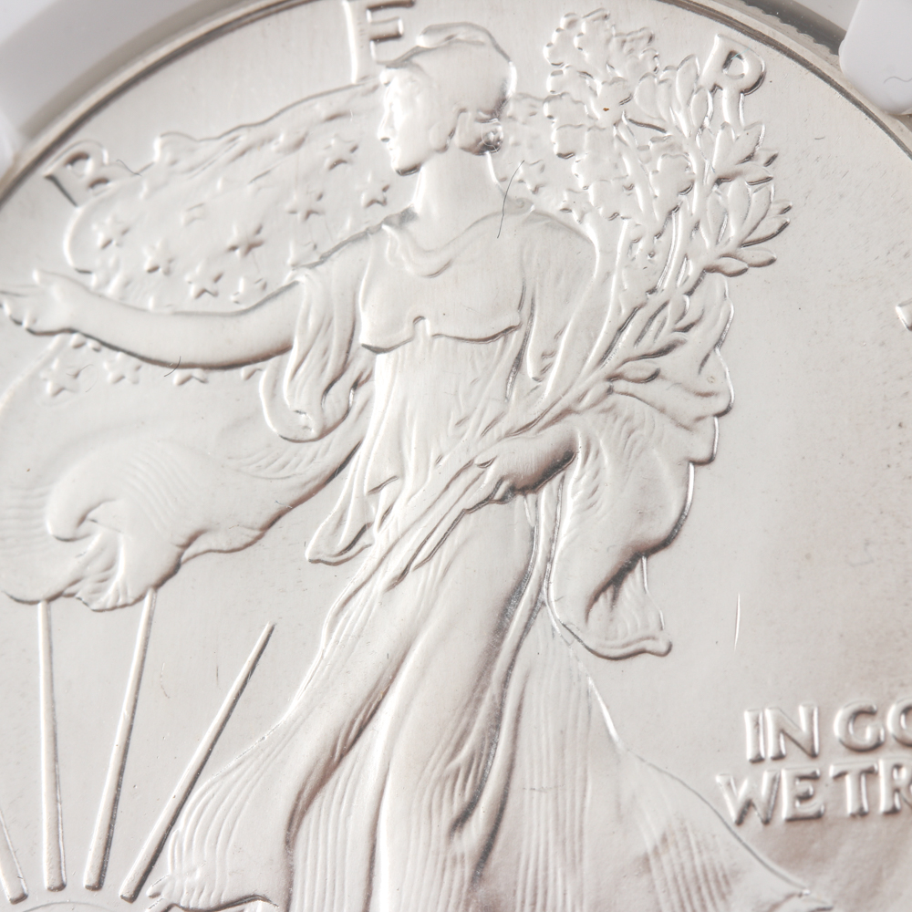 Graded MS 69 (by NGC) 1988 Silver Eagle Dollar