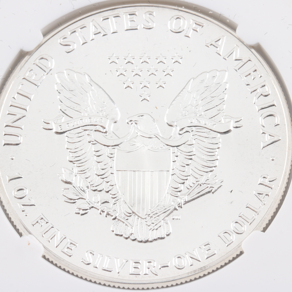 Graded MS 69 (by NGC) 1988 Silver Eagle Dollar