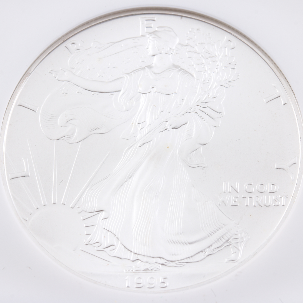 Graded MS 69 (by NGC) 1995 Silver Eagle Dollar