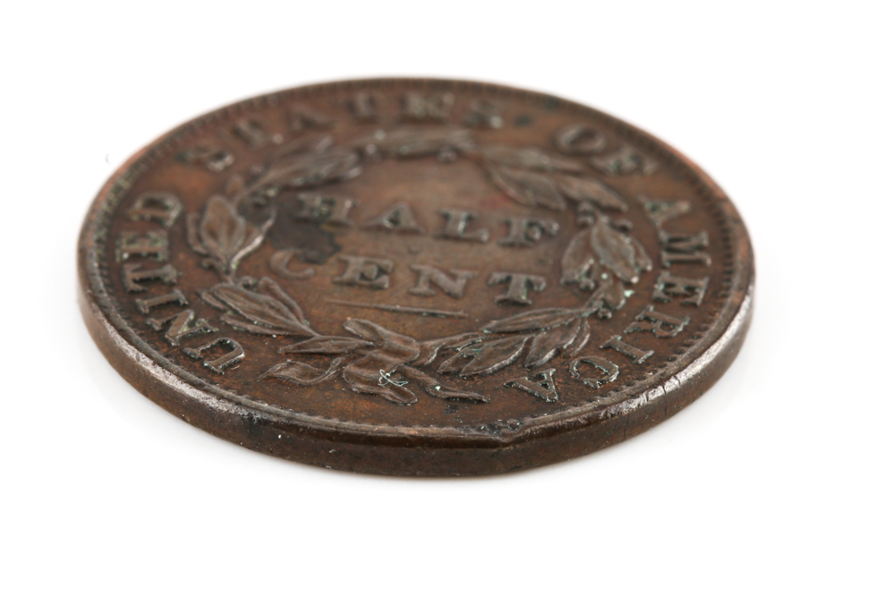 1834 Coronet Head Half Cent