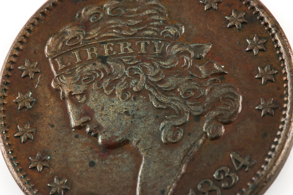 1834 Coronet Head Half Cent